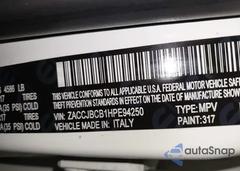 2017 Jeep Renegade Deserthawk 4X4 from USA, damaged, VIN ZACCJBCB1HPE94250